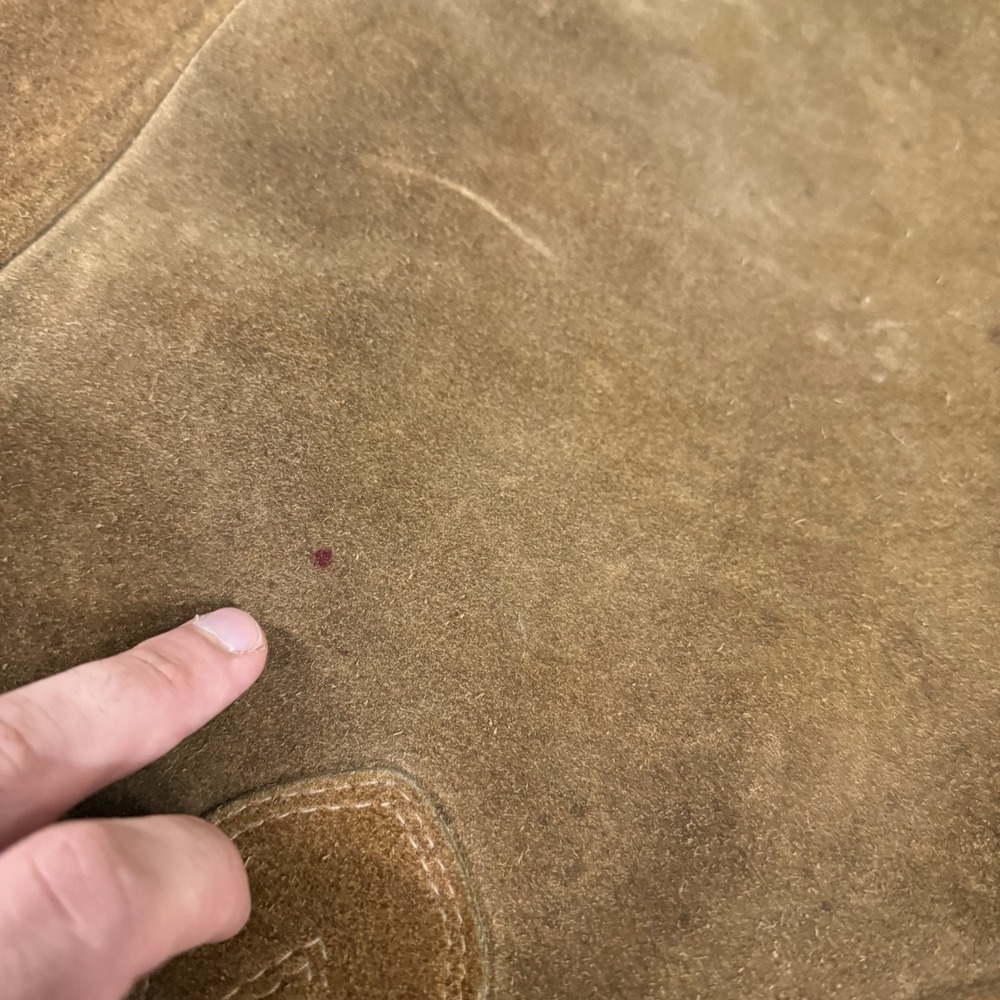 Vintage 1950s Brown Suede Leather LL Bean ? Tote Bag FLAWS Read Description - Picture 7 of 9